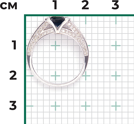 Кольцо с сапфиром и бриллиантами из белого золота (арт. 2442116)