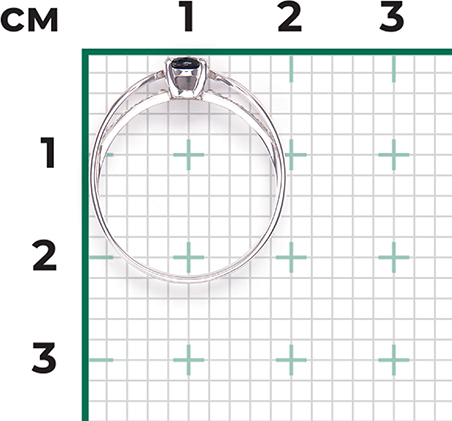 Кольцо с сапфиром и бриллиантами из белого золота (арт. 2442164)