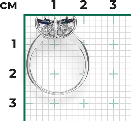 Кольцо с сапфирами и бриллиантами из белого золота (арт. 2442165)