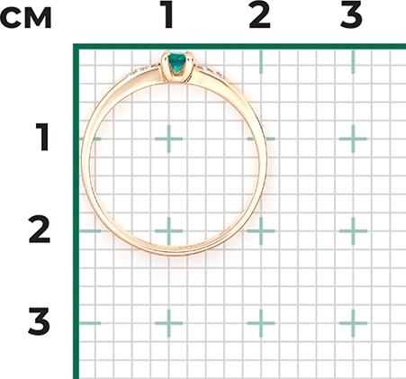 Кольцо с изумрудом и бриллиантами из красного золота (арт. 2442203)