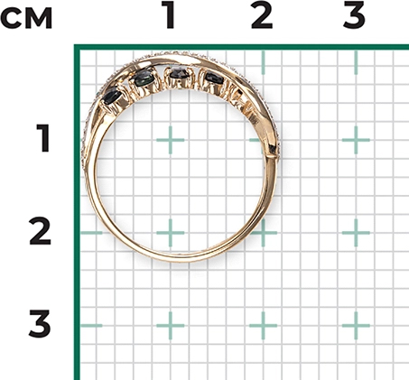 Кольцо с сапфирами и бриллиантами из красного золота (арт. 2442217)