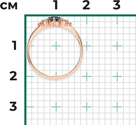 Кольцо с сапфиром и бриллиантами из красного золота (арт. 2442237)