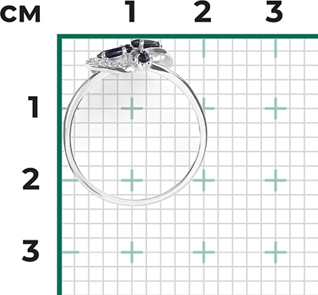 Кольцо с сапфирами и бриллиантами из белого золота (арт. 2442275)