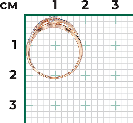 Кольцо с 21 бриллиантом из красного золота (арт. 2442288)