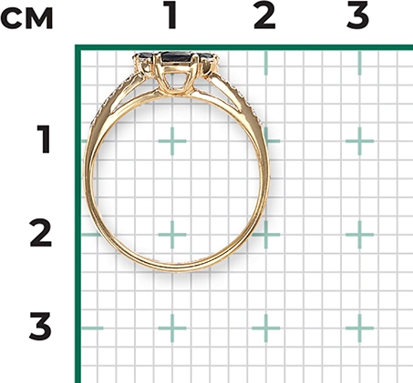 Кольцо с сапфирами и бриллиантами из красного золота (арт. 2442329)