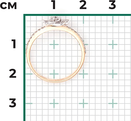 Кольцо с 34 бриллиантами из комбинированного золота (арт. 2442362)