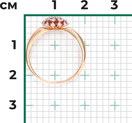 Кольцо с 21 бриллиантом из красного золота (арт. 2442563)