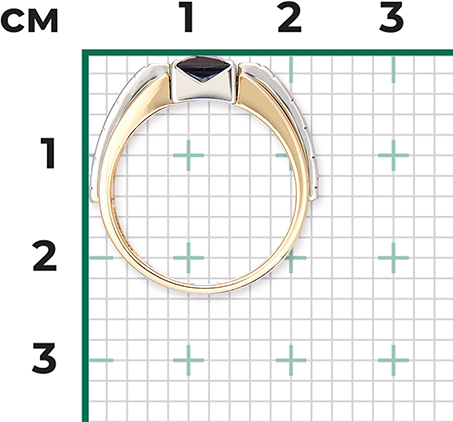 Кольцо с 1 сапфиром из комбинированного золота (арт. 2442581)