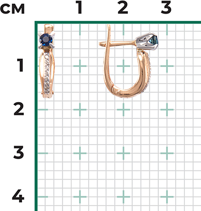 Серьги с сапфирами и бриллиантами из комбинированного золота (арт. 2442658)