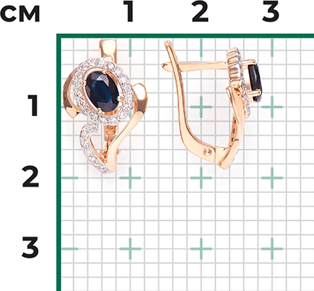 Серьги с сапфирами и бриллиантами из красного золота (арт. 2442725)