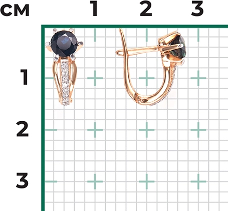 Серьги с сапфирами и бриллиантами из красного золота (арт. 2442767)