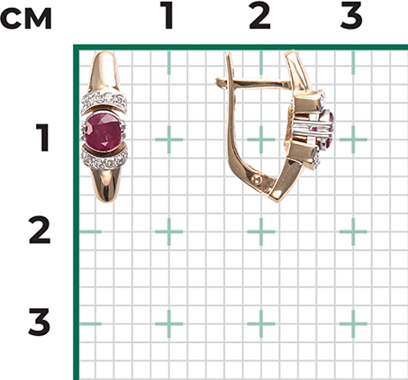 Серьги с рубинами и бриллиантами из красного золота (арт. 2443033)