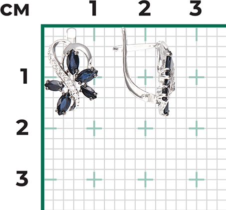 Серьги с сапфирами и бриллиантами из белого золота (арт. 2443365)