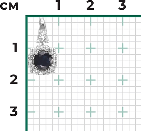Подвеска с сапфиром и бриллиантами из белого золота (арт. 2443867)