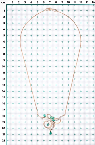 Колье с изумрудами и бриллиантами из красного золота (арт. 2444200)