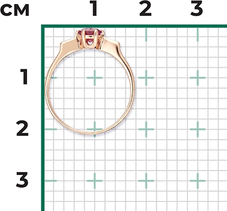 Кольцо с 1 рубином из красного золота (арт. 2444267)