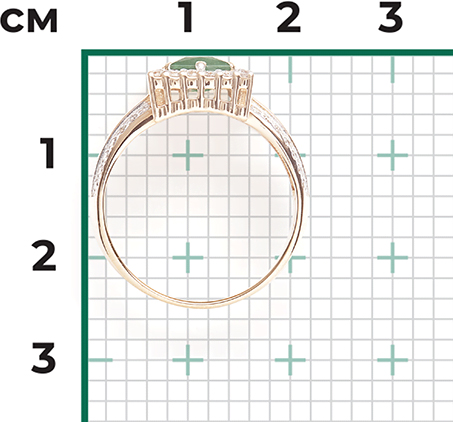 Кольцо с изумрудом и бриллиантами из красного золота (арт. 2444347)