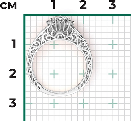 Кольцо с 17 бриллиантами из белого золота (арт. 2445024)