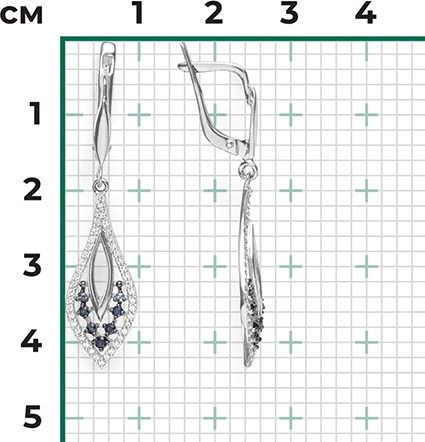 Серьги с сапфирами и бриллиантами из белого золота (арт. 2445143)