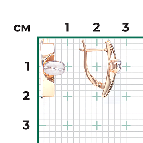 Серьги из комбинированного золота (арт. 2445165)