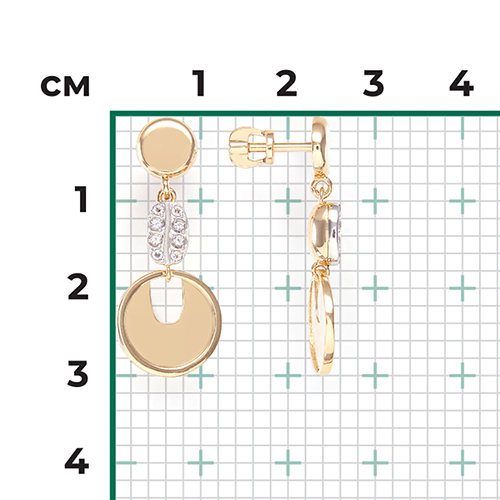 Серьги с топазами из комбинированного золота (арт. 2445188)