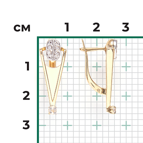 Серьги с топазами из комбинированного золота (арт. 2445197)