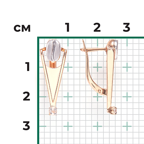 Серьги с топазами из комбинированного золота (арт. 2445198)