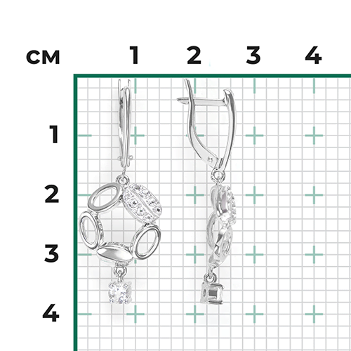 Серьги с топазами из белого золота (арт. 2445211)