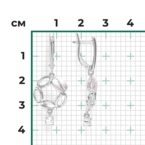 Серьги с топазами из белого золота (арт. 2445214)