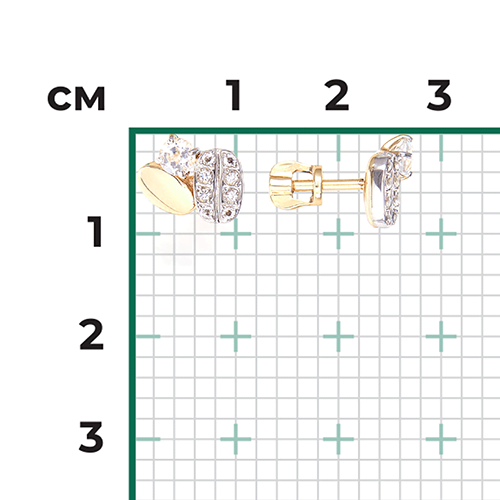 Серьги с топазами из комбинированного золота (арт. 2445218)