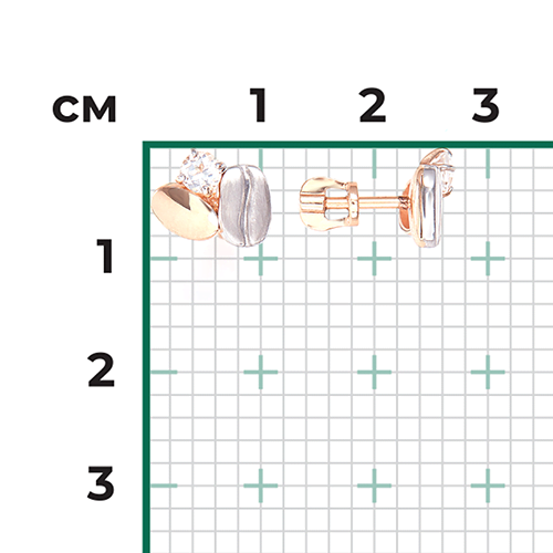 Серьги с топазами из комбинированного золота (арт. 2445219)