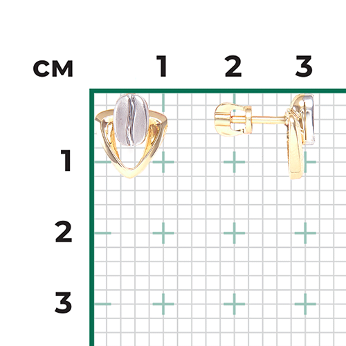 Серьги из комбинированного золота (арт. 2445230)