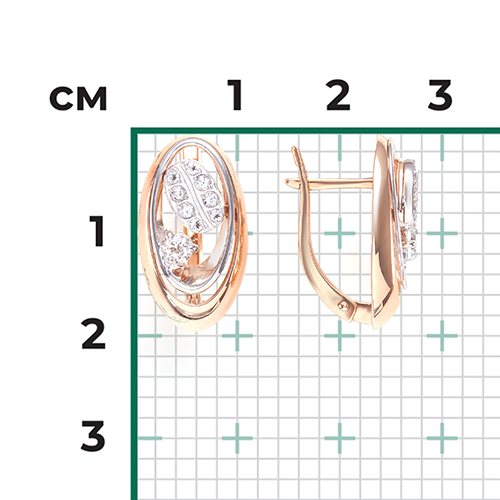 Серьги с топазами из комбинированного золота (арт. 2445276)