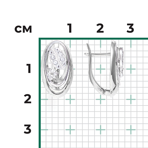 Серьги с топазами из белого золота (арт. 2445277)
