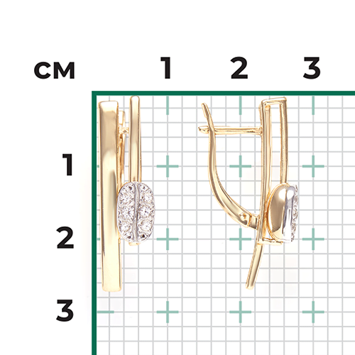Серьги с топазами из комбинированного золота (арт. 2445287)