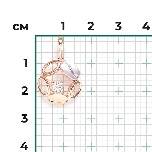 Подвеска с топазами из комбинированного золота (арт. 2445387)