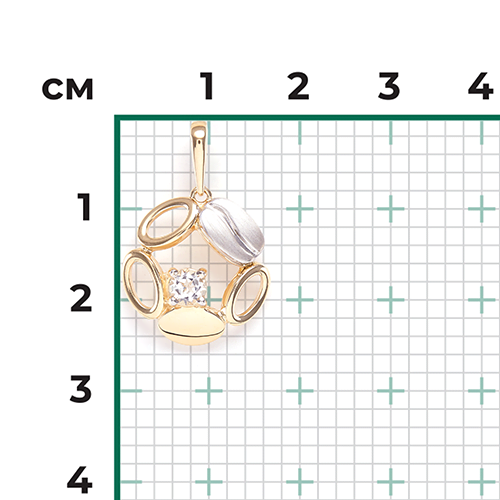 Подвеска с топазами из комбинированного золота (арт. 2445389)