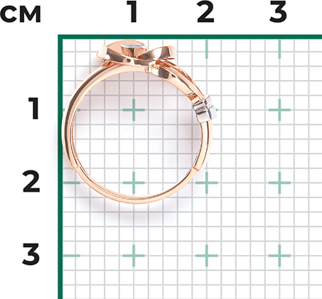 Кольцо с 3 бриллиантами из комбинированного золота (арт. 2445907)