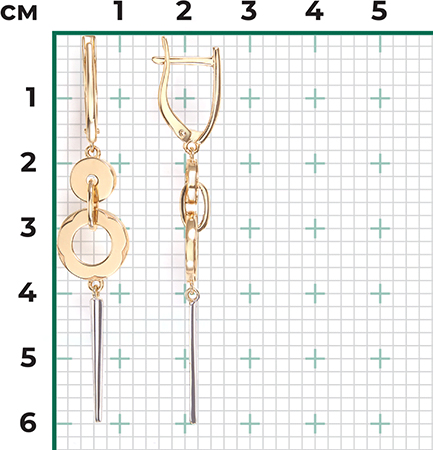 Серьги из комбинированного золота (арт. 2445963)