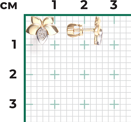 Серьги с 6 бриллиантами из комбинированного золота (арт. 2446011)