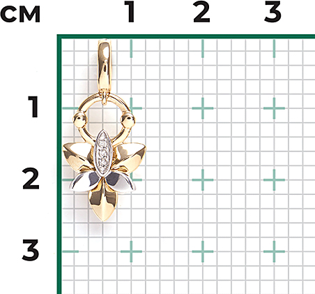 Подвеска с 3 бриллиантами из комбинированного золота (арт. 2446036)