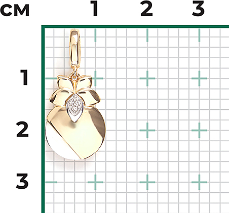 Подвеска с 3 бриллиантами из комбинированного золота (арт. 2446058)