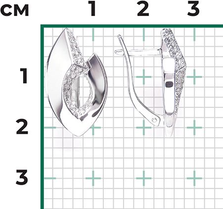 Серьги с фианитами из серебра (арт. 2446381)