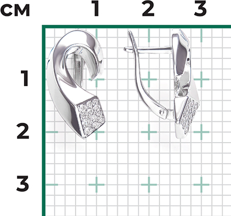 Серьги с фианитами из серебра (арт. 2446385)