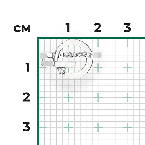 Кольцо с фианитами из белого золота (арт. 2446473)