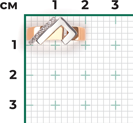 Кольцо с фианитами из комбинированного золота (арт. 2446474)