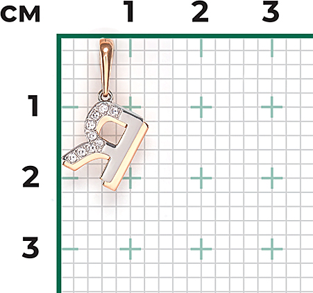 Подвеска с фианитами из комбинированного золота (арт. 2446536)