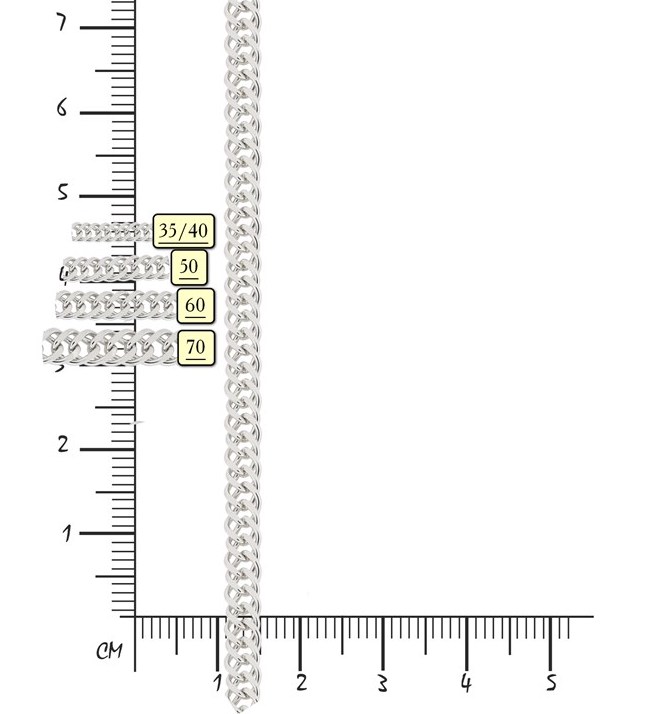 Цепочка плетения "Двойной ромб" из серебра (арт. 2550190)