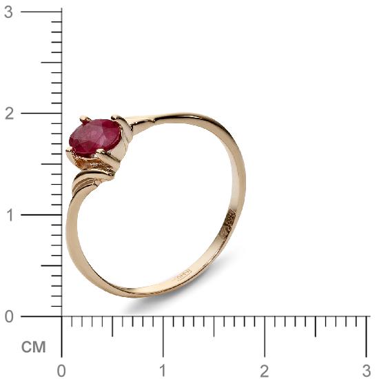 Кольцо с 1 рубином из красного золота  (арт. 300087)