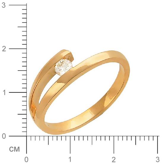 Кольцо с 1 бриллиантом из красного золота  (арт. 300161)